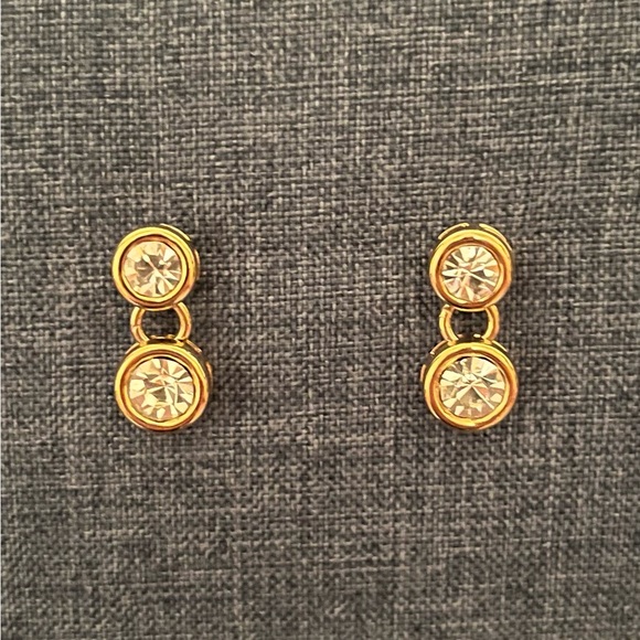 Gold and Crystal Earrings - Picture 1 of 1